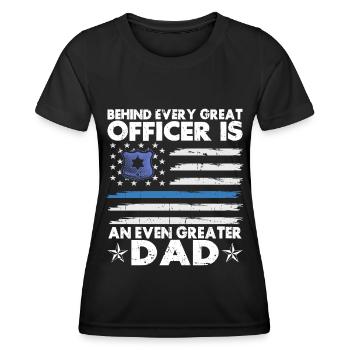Agent de police, ligne bleue, application de la loi - T-shirt sport Femme - noir - Devant - AI Model Female 172 light (172cm)