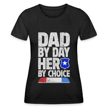 Agent de police, ligne bleue, application de la loi - T-shirt sport Femme - noir - Devant - AI Model Female 172 light (172cm)