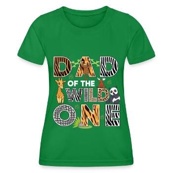 Papa Of The Wild One Birthday Zoo Theme Safari - Women's Functional T-Shirt - kelly green - Front - AI Model Female 172 dark (172cm)