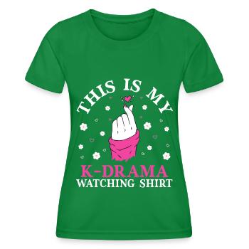 Fan d’amant de K-Drama Korean Drama Merch - T-shirt sport Femme - vert - Devant - AI Model Female 172 dark (172cm)
