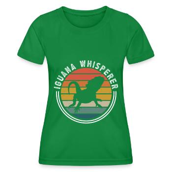 Iguanische Reptilienliebhaber Herpetologe - Frauen Funktions-T-Shirt - Kelly Green - Vorne - AI Model Female 172 dark (172cm)