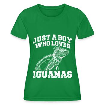 Iguanische Reptilienliebhaber Herpetologe - Frauen Funktions-T-Shirt - Kelly Green - Vorne - AI Model Female 172 dark (172cm)