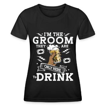 Enterrement de vie de garçon marié - T-shirt sport Femme - noir - Devant - AI Model Female 172 light (172cm)