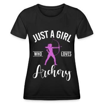 Bogenschießen Bowhunter Shooting Girls Pfeiljagd - Frauen Funktions-T-Shirt - Schwarz - Vorne - AI Model Female 172 light (172cm)
