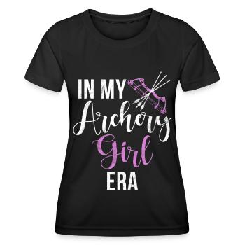 Bogenschießen Bowhunter Shooting Girls Pfeiljagd - Frauen Funktions-T-Shirt - Schwarz - Vorne - AI Model Female 172 light (172cm)