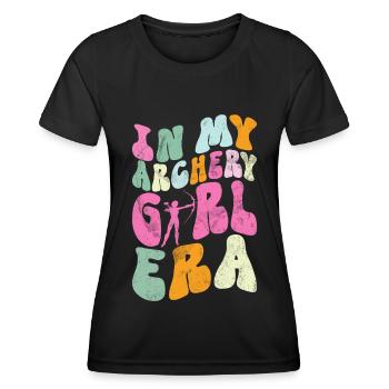Bogenschießen Bowhunter Shooting Girls Pfeiljagd - Frauen Funktions-T-Shirt - Schwarz - Vorne - AI Model Female 172 light (172cm)
