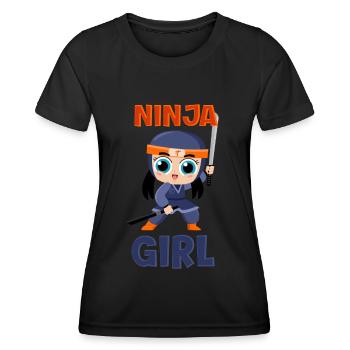 Ninja Girl Drôle Fête D’anniversaire Bday Girl - T-shirt sport Femme - noir - Devant - AI Model Female 172 light (172cm)
