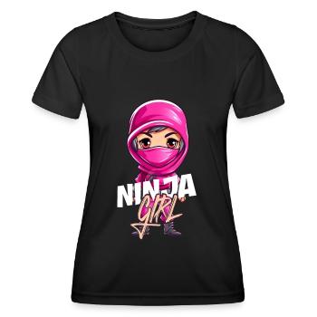 Ninja Girl Drôle Fête D’anniversaire Bday Girl - T-shirt sport Femme - noir - Devant - AI Model Female 172 light (172cm)