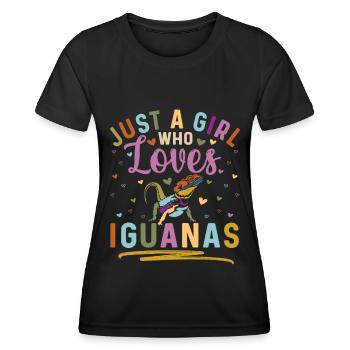 Iguanische Reptilienliebhaber Herpetologe - Frauen Funktions-T-Shirt - Schwarz - Vorne - AI Model Female 172 light (172cm)