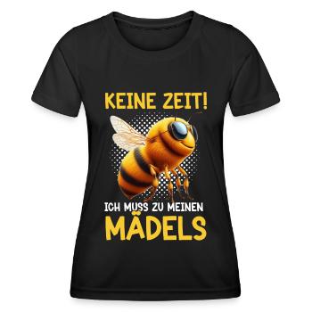 No time I have to bee to my girls - Women's Functional T-Shirt - black - Front - AI Model Female 172 light (172cm)