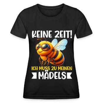 No time I have to bee to my girls - Women's Functional T-Shirt - black - Front - AI Model Female 172 light (172cm)