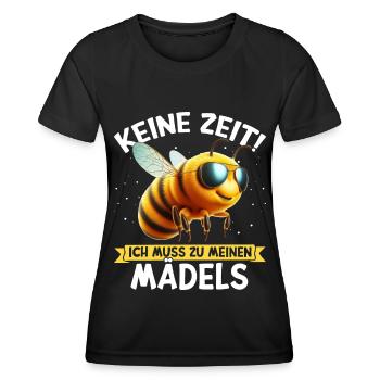 No time I have to bee to my girls - Women's Functional T-Shirt - black - Front - AI Model Female 172 light (172cm)