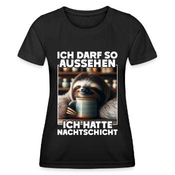 J’ai le droit d’avoir l’air d’avoir un quart de nuit - T-shirt sport Femme - noir - Devant - AI Model Female 172 light (172cm)