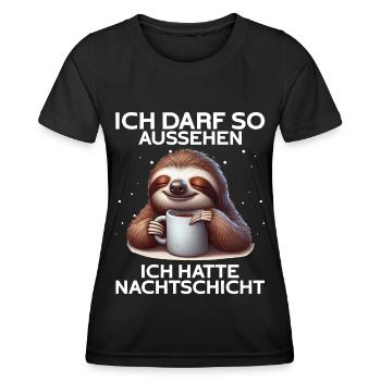 J’ai le droit d’avoir l’air d’avoir un quart de nuit - T-shirt sport Femme - noir - Devant - AI Model Female 172 light (172cm)