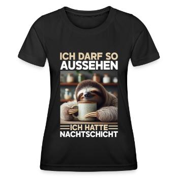 J’ai le droit d’avoir l’air d’avoir un quart de nuit - T-shirt sport Femme - noir - Devant - AI Model Female 172 light (172cm)