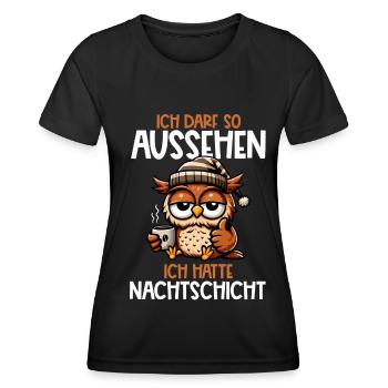 J’ai le droit d’avoir l’air d’avoir un hibou de nuit - T-shirt sport Femme - noir - Devant - AI Model Female 172 light (172cm)