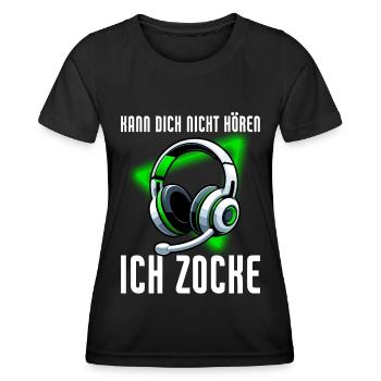 Je ne t’entends pas, je joue - T-shirt sport Femme - noir - Devant - AI Model Female 172 light (172cm)