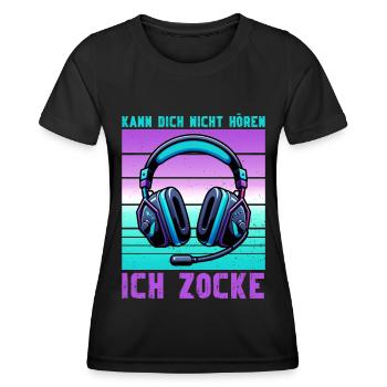 Je ne t’entends pas, je joue - T-shirt sport Femme - noir - Devant - AI Model Female 172 light (172cm)