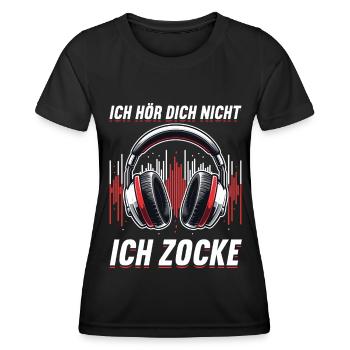Je ne t’entends pas, je joue - T-shirt sport Femme - noir - Devant - AI Model Female 172 light (172cm)