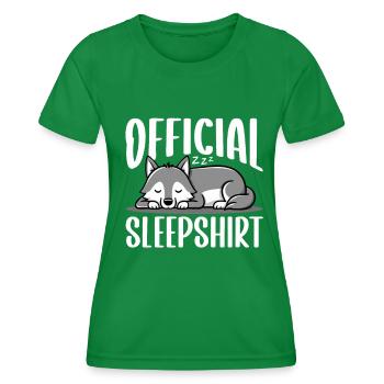 Official Sleeping Shirt She-Wolf Funny Wolf - Women's Functional T-Shirt - kelly green - Front - AI Model Female 172 dark (172cm)