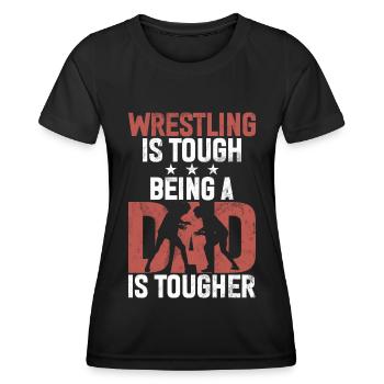 Wrestling Dad Wrestler Men's Father's Day - Women's Functional T-Shirt - black - Front - AI Model Female 172 light (172cm)