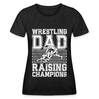 Wrestling Dad Wrestler Men's Father's Day - Women's Functional T-Shirt - black - Front - AI Model Female 172 light (172cm)