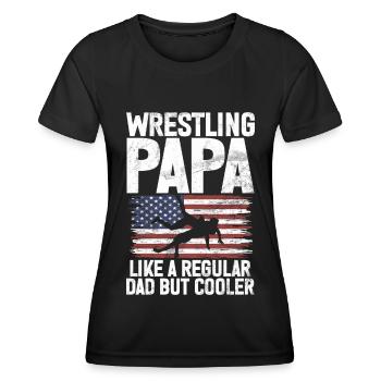Wrestling Dad Wrestler Men's Father's Day - Women's Functional T-Shirt - black - Front - AI Model Female 172 light (172cm)