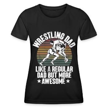 Wrestling Dad Wrestler Men's Father's Day - Women's Functional T-Shirt - black - Front - AI Model Female 172 light (172cm)