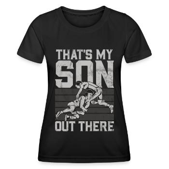Wrestling Dad Wrestler Men's Father's Day - Women's Functional T-Shirt - black - Front - AI Model Female 172 light (172cm)