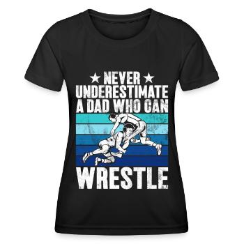 Wrestling Dad Wrestler Men's Father's Day - Women's Functional T-Shirt - black - Front - AI Model Female 172 light (172cm)