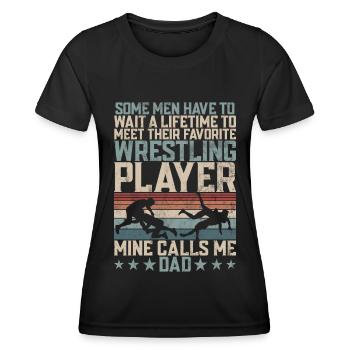 Wrestling Dad Wrestler Men's Father's Day - Women's Functional T-Shirt - black - Front - AI Model Female 172 light (172cm)