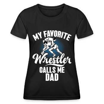 Wrestling Dad Wrestler Men's Father's Day - Women's Functional T-Shirt - black - Front - AI Model Female 172 light (172cm)