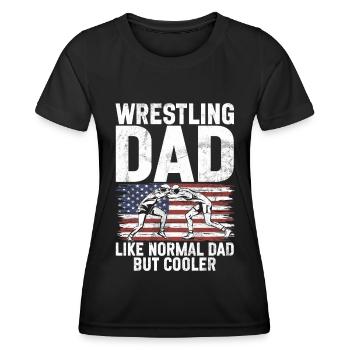 Wrestling Dad Wrestler Men's Father's Day - Women's Functional T-Shirt - black - Front - AI Model Female 172 light (172cm)