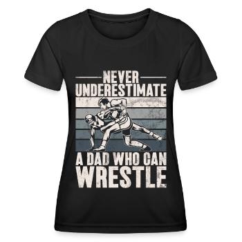 Wrestling Dad Wrestler Men's Father's Day - Women's Functional T-Shirt - black - Front - AI Model Female 172 light (172cm)