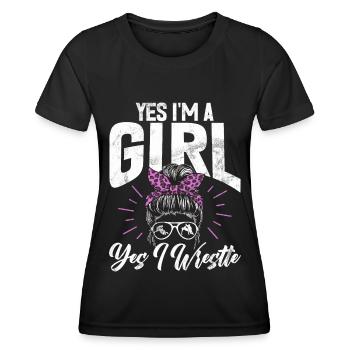 Wrestling Girl Grappling Wrestler Women - Women's Functional T-Shirt - black - Front - AI Model Female 172 light (172cm)
