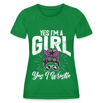 Lutteuse Fille Grappling Lutteuse Femmes - T-shirt sport Femme - vert - Devant - AI Model Female 172 dark (172cm)
