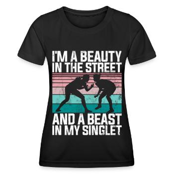 Wrestling Girl Grappling Wrestler Women - Women's Functional T-Shirt - black - Front - AI Model Female 172 light (172cm)