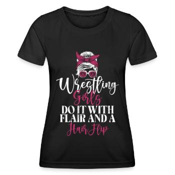 Wrestling Girl Grappling Wrestler Women - Women's Functional T-Shirt - black - Front - AI Model Female 172 light (172cm)