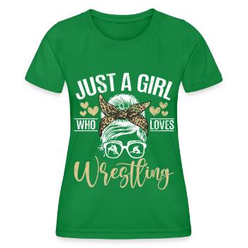 Lutteuse Fille Grappling Lutteuse Femmes - T-shirt sport Femme - vert - Devant - AI Model Female 172 dark (172cm)