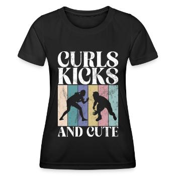 Lutteuse Fille Grappling Lutteuse Femmes - T-shirt sport Femme - noir - Devant - AI Model Female 172 light (172cm)