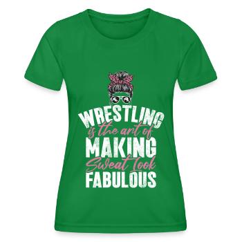 Lutteuse Fille Grappling Lutteuse Femmes - T-shirt sport Femme - vert - Devant - AI Model Female 172 dark (172cm)