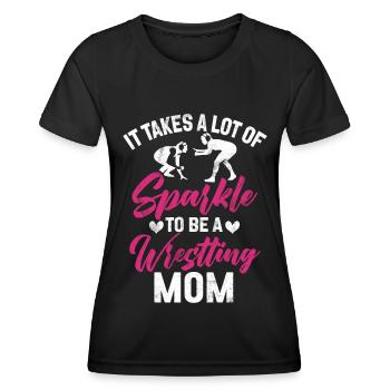 Lutte Maman Lutteuse Femmes Combattante - T-shirt sport Femme - noir - Devant - AI Model Female 172 light (172cm)