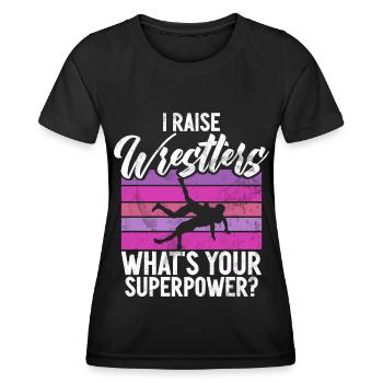 Lutte Maman Lutteuse Femmes Combattante - T-shirt sport Femme - noir - Devant - AI Model Female 172 light (172cm)