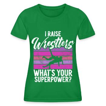 Lutte Maman Lutteuse Femmes Combattante - T-shirt sport Femme - vert - Devant - AI Model Female 172 dark (172cm)