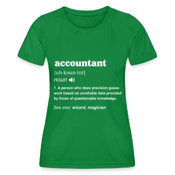 Secrétaire Comptable des Comptables Comptabilité - T-shirt sport Femme - vert - Devant - AI Model Female 172 dark (172cm)