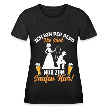 Der Bräutigam Lustiges Junggesellenabschied - Frauen Funktions-T-Shirt - Schwarz - Vorne - AI Model Female 172 light (172cm)