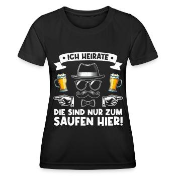Der Bräutigam Lustiges Junggesellenabschied - Frauen Funktions-T-Shirt - Schwarz - Vorne - AI Model Female 172 light (172cm)