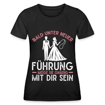 Der Bräutigam Lustiges Junggesellenabschied - Frauen Funktions-T-Shirt - Schwarz - Vorne - AI Model Female 172 light (172cm)
