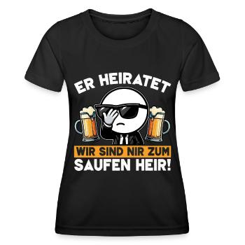 Der Bräutigam Lustiges Junggesellenabschied - Frauen Funktions-T-Shirt - Schwarz - Vorne - AI Model Female 172 light (172cm)