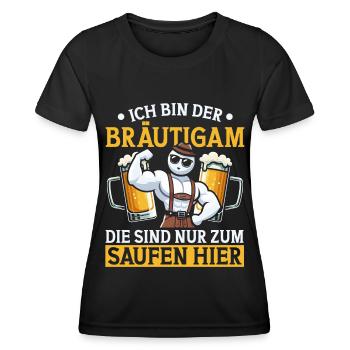 Der Bräutigam Lustiges Junggesellenabschied - Frauen Funktions-T-Shirt - Schwarz - Vorne - AI Model Female 172 light (172cm)
